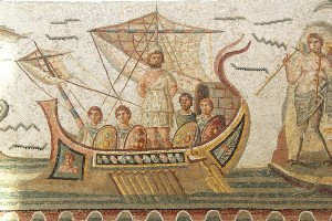 Ulisse, Museo del Bardo (Tunisia), mosaico romano - foto di Noboru Ogata, 2009