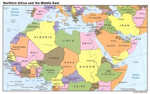 nord africa e medio oriente, mappa