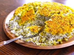 cucina iraniana Baghali Polow