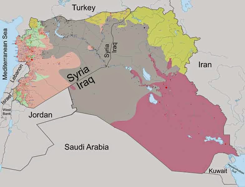 territorio occupato da daesh nel 2014